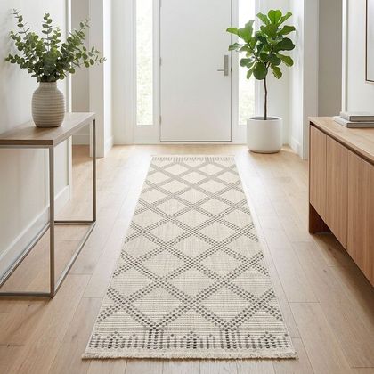 Gertmenian Serenity Celine Cream Gray Runner Rug, 2'7" x 8'