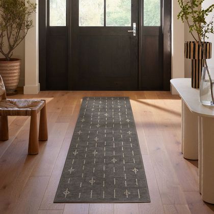 Ruggable Washable Alina Gray Runner Rug, 2'6" x 7'