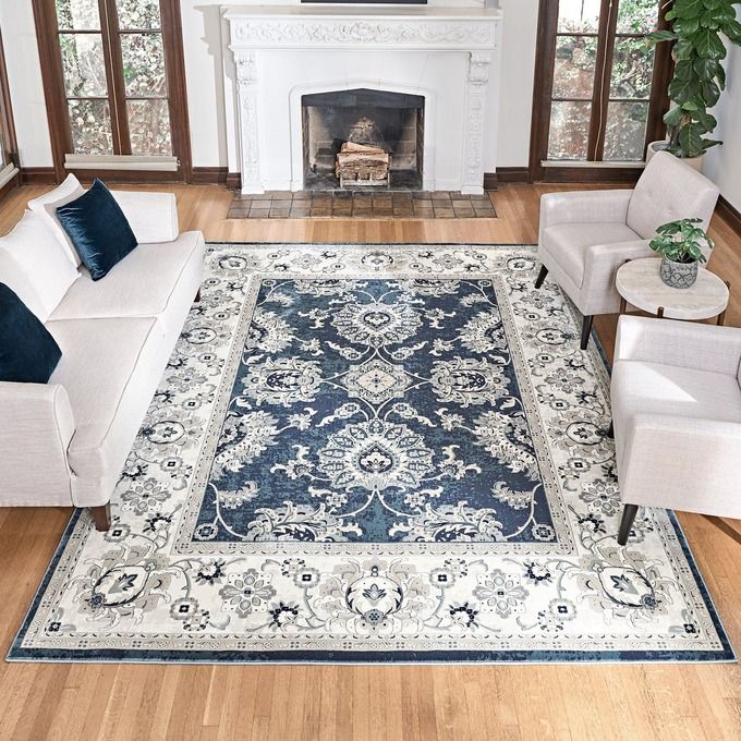 Thomasville Timeless Classic Minerva Blue Area Rug, 6'6" x 9'6" (room hero)